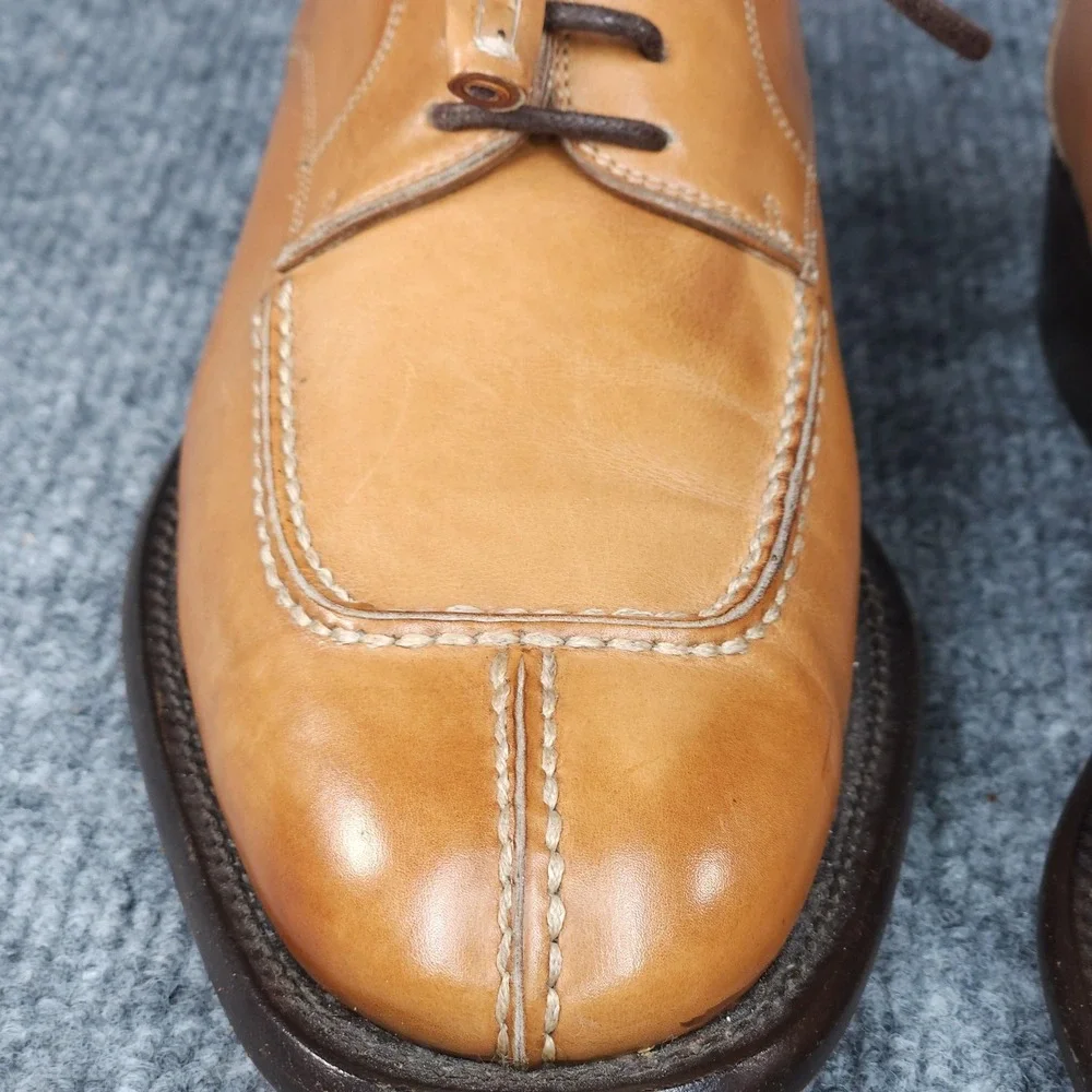 Cole Haan Country Shoes Mens Size 8 AA Narrow Tan Brown Leather Apron Toe Italy